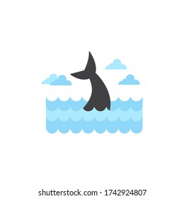 Whale tail graphic design template vector isolated