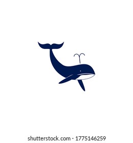 Whale tail graphic icon. Whale tail sign in the circle isolated on white background. Sea life symbol. Logo. Vector illustration