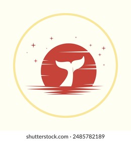 Whale tail helpful trendy icon attractive abstract vector illustration artwork colorful design