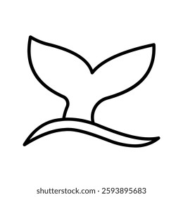 Whale Tail icon color editable on white background