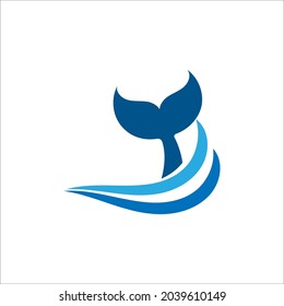 Whale tail icon design template illustration isolated