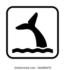 Whale tail icon. Flat vector illustration isolated on white background.