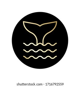 Walschwanz Symbol goldene Vektorillustration Illustration. einzeln auf weißem Hintergrund