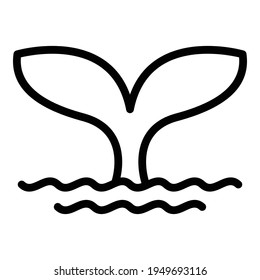 Whale tail icon. Outline whale tail vector icon for web design isolated on white background