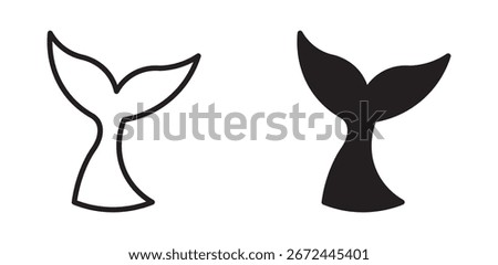 Whale tail icon , shark tail icon set . 