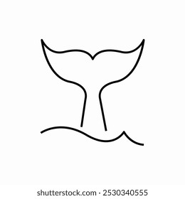 whale tail icon sign vector