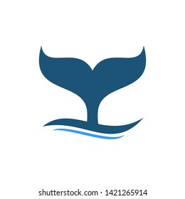 whale tail icon vector concept logo template