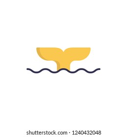 whale tail icon vector with flat style. diving icon
