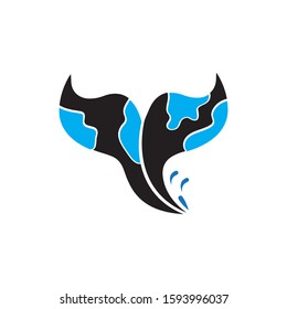 Whale tail icon vector illustration