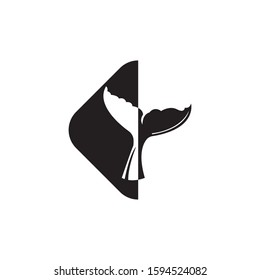 Whale tail icon vector illustration