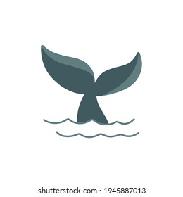 whale tail icon, vector illustration