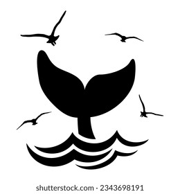 Whale tail icon vector. Whale illustration sign. Ocean symbol. Wildlife logo.