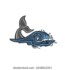 whale tail icon vector illustration design template