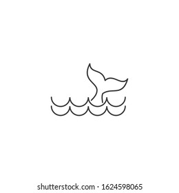 whale tail Icon vector sign isolated for graphic and web design. whale tail symbol template color editable on white background.