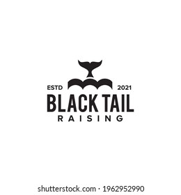 Whale tail logo design vector template