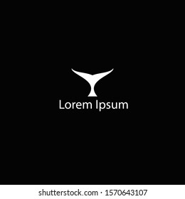 Whale tail logo design wildlife minimalist concept