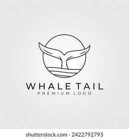 Logo für Wal-Schwanz-Logo-Linie Art Minimalismus Konzept