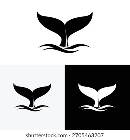 design do ícone do logotipo da cauda da baleia