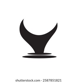 Whale tail logo icon illustration flat
