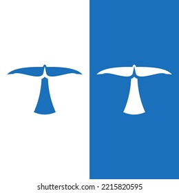 Whale tail logo icon vector illustration