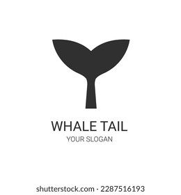 Whale tail logo. Isolated vector illustration on white background.