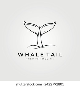 whale tail logo line art illustration design