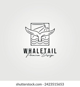 whale tail logo premium icon vector vintage illustration design