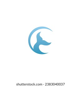 whale tail logo simple. whale tail moon logo