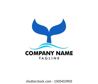 Whale Tail Logo Template Design