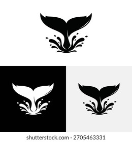 ícone de vetor de logotipo de cauda de baleia ilustração