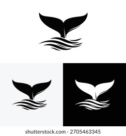 Ilustración de icono de Vector de logotipo de cola de ballena