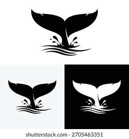 ícone de vetor de logotipo de cauda de baleia ilustração