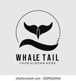 whale tail logo vector illustration template design graphic