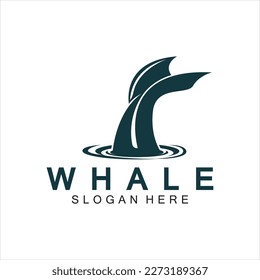  whale tail logo vector illustration design. Whale tail graphic icon