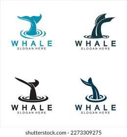  whale tail logo vector illustration design. Whale tail graphic icon