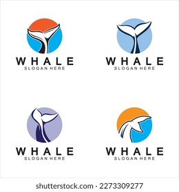  whale tail logo vector illustration design. Whale tail graphic icon