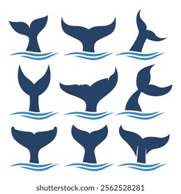 Whale Tail Logo Vector Illustration