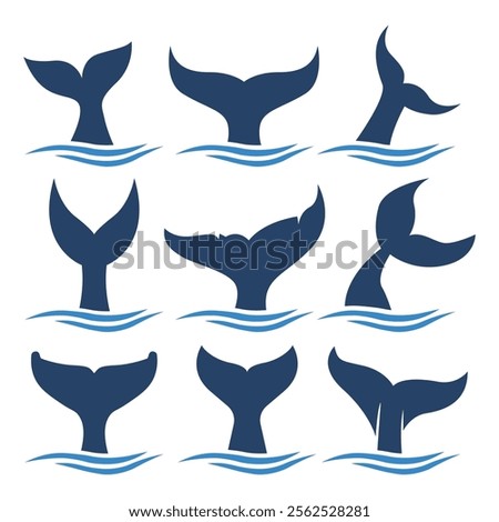 Whale Tail Logo Vector Illustration