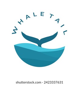 whale tail logo vector illustrator design