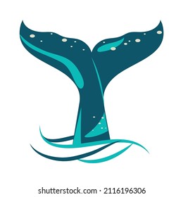 whale tail in the sea icon