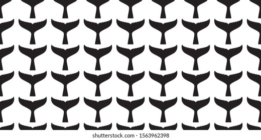 whale tail seamless pattern shark fin vector dolphin fish scarf isolated repeat wallpaper tile background animal cartoon illustration ocean sea doodle design