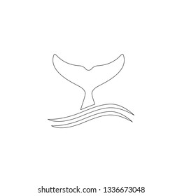 Whale tail. simple flat vector icon illustration. outline line symbol - editable stroke
