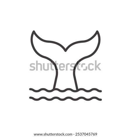 WHALE TAIL stroke icon in black