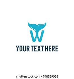 whale tail using letter w