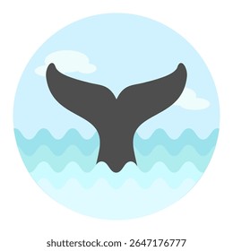 Whale tail vector icon. Beach. Summer. Summertime. Holiday. Vacation, eps 10