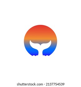 Whale tail vector illustration for icon, symbol or logo. whale logo