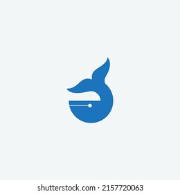 Whale tail vector illustration for icon, symbol or logo. whale logo