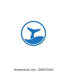 Whale-Schwanz-Vektorgrafik für Symbol, Symbol oder Logo. Wal-Logo
