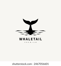 whale tail and wave logo design illustration 5