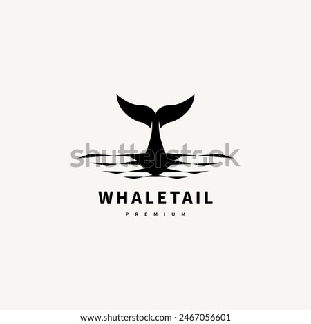 whale tail and wave logo design illustration 5